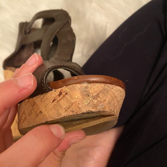 Brown wedges shoes women’s cork platform summer - Picture 6 of 7
